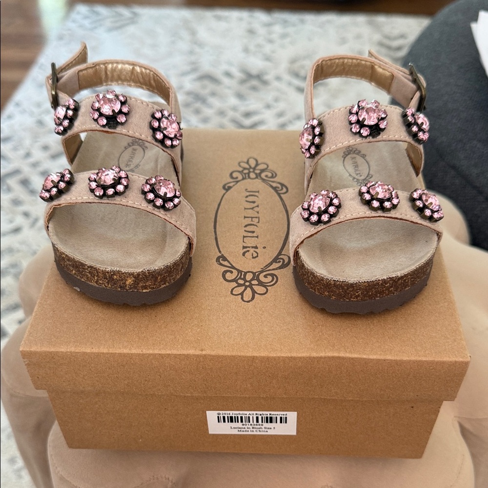 Joyfolie Blush Embellished Sandals